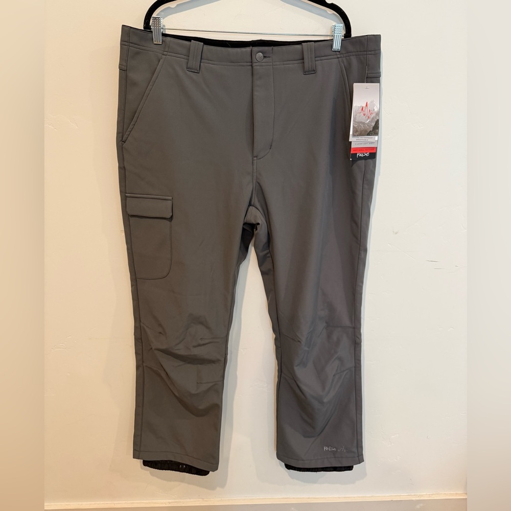 Pulse NEW Men's Cargo Snow Pants Gray XL Winter Waterproof Snowboarding Skiing